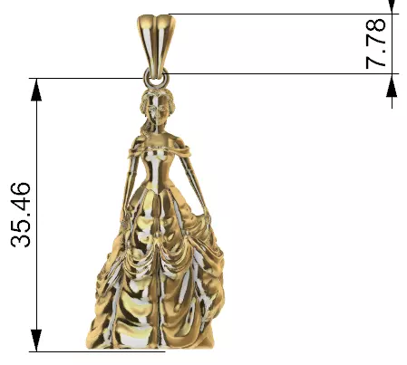 PRINCESS PENDANT 3D print model_14