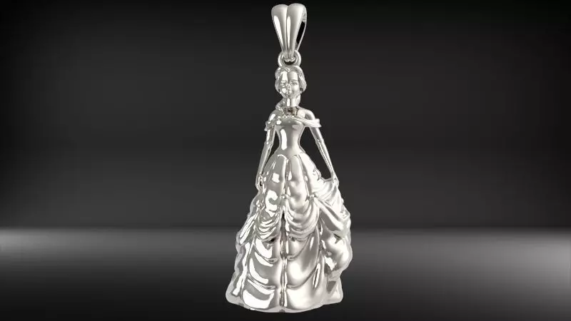 PRINCESS PENDANT 3D print model_2