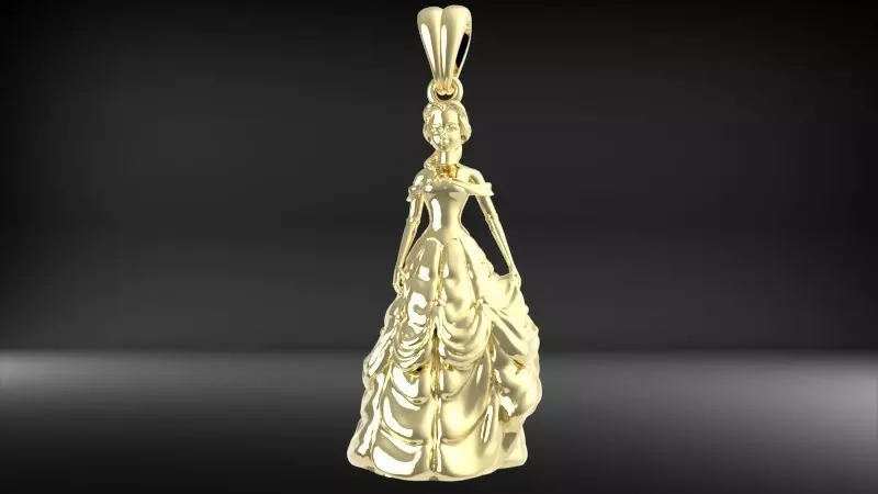 PRINCESS PENDANT 3D print model_11