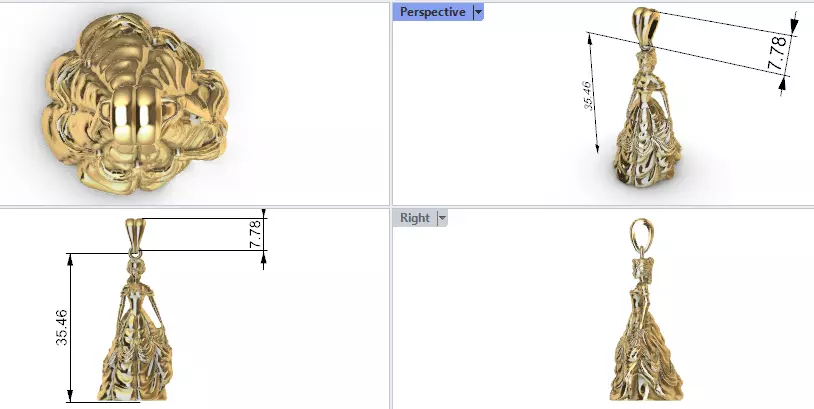 PRINCESS PENDANT 3D print model_15