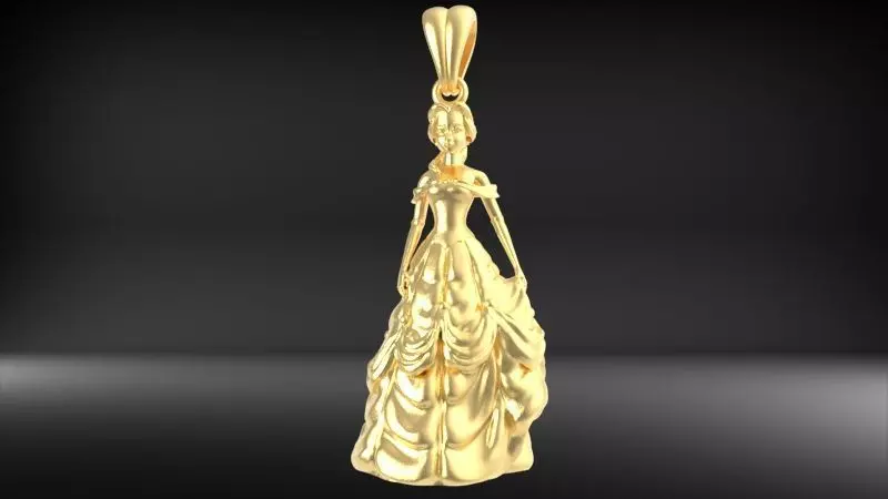PRINCESS PENDANT 3D print model_9