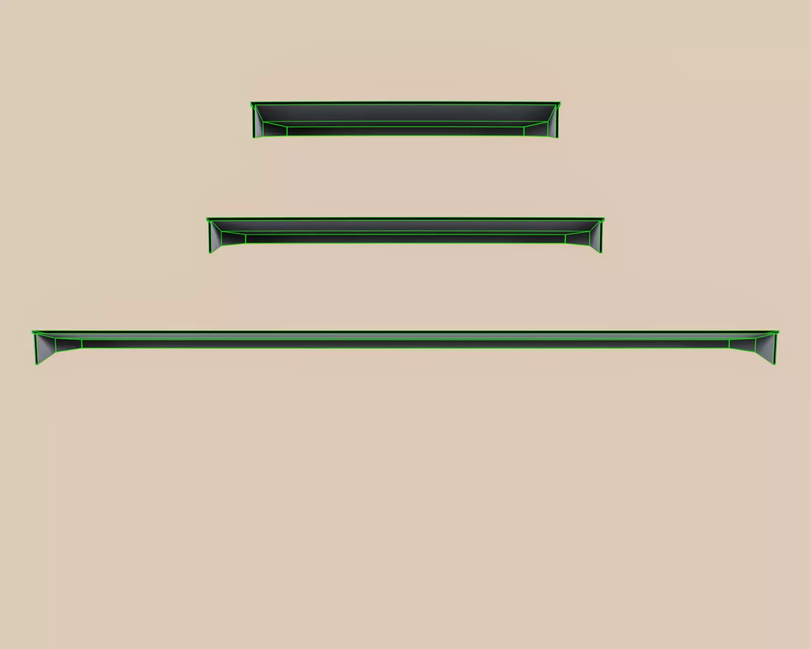 Exterior Awning Type F Set of 3 Low-poly 3D model_15