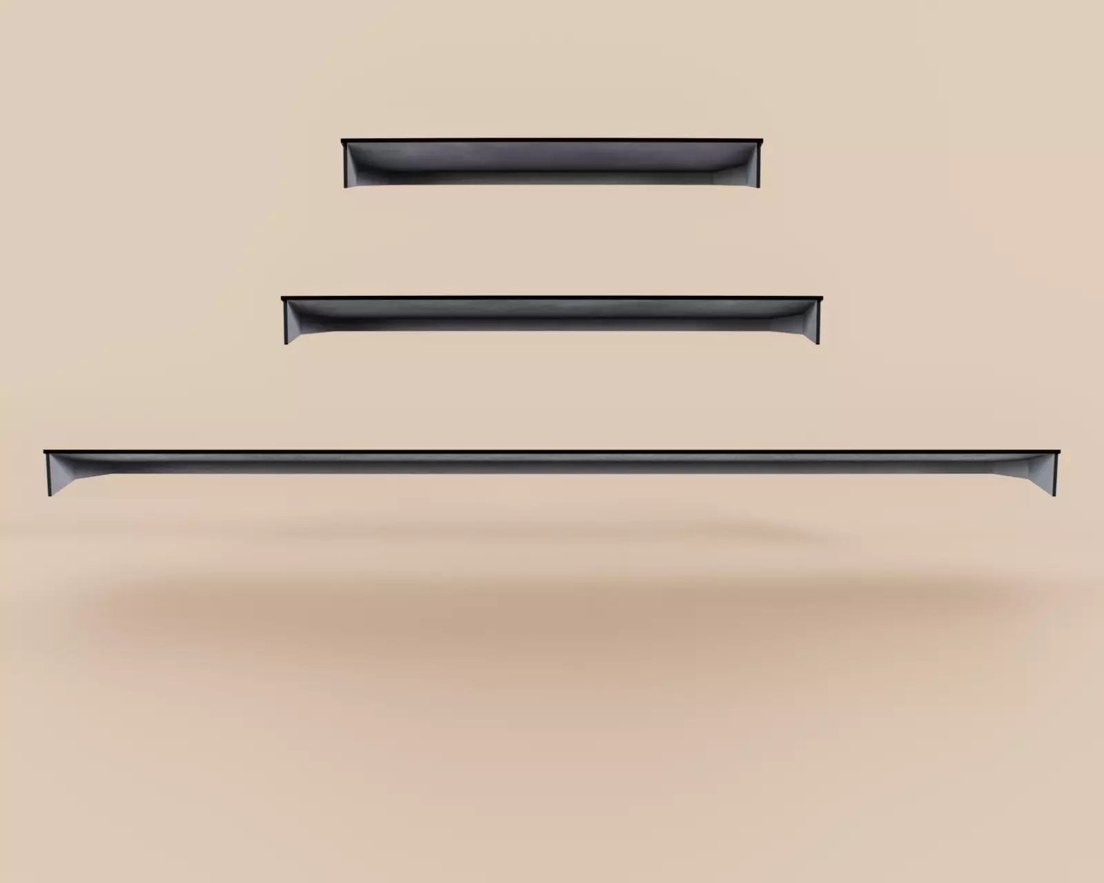 Exterior Awning Type F Set of 3 Low-poly 3D model_7