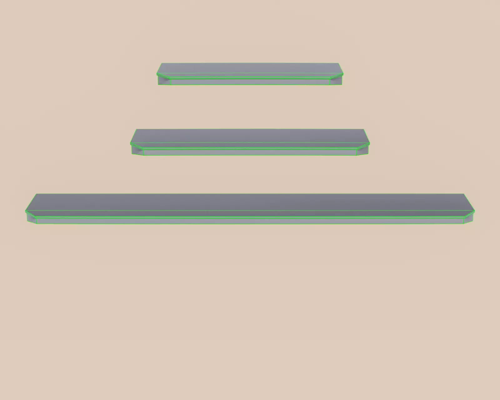 Exterior Awning Type F Set of 3 Low-poly 3D model_11