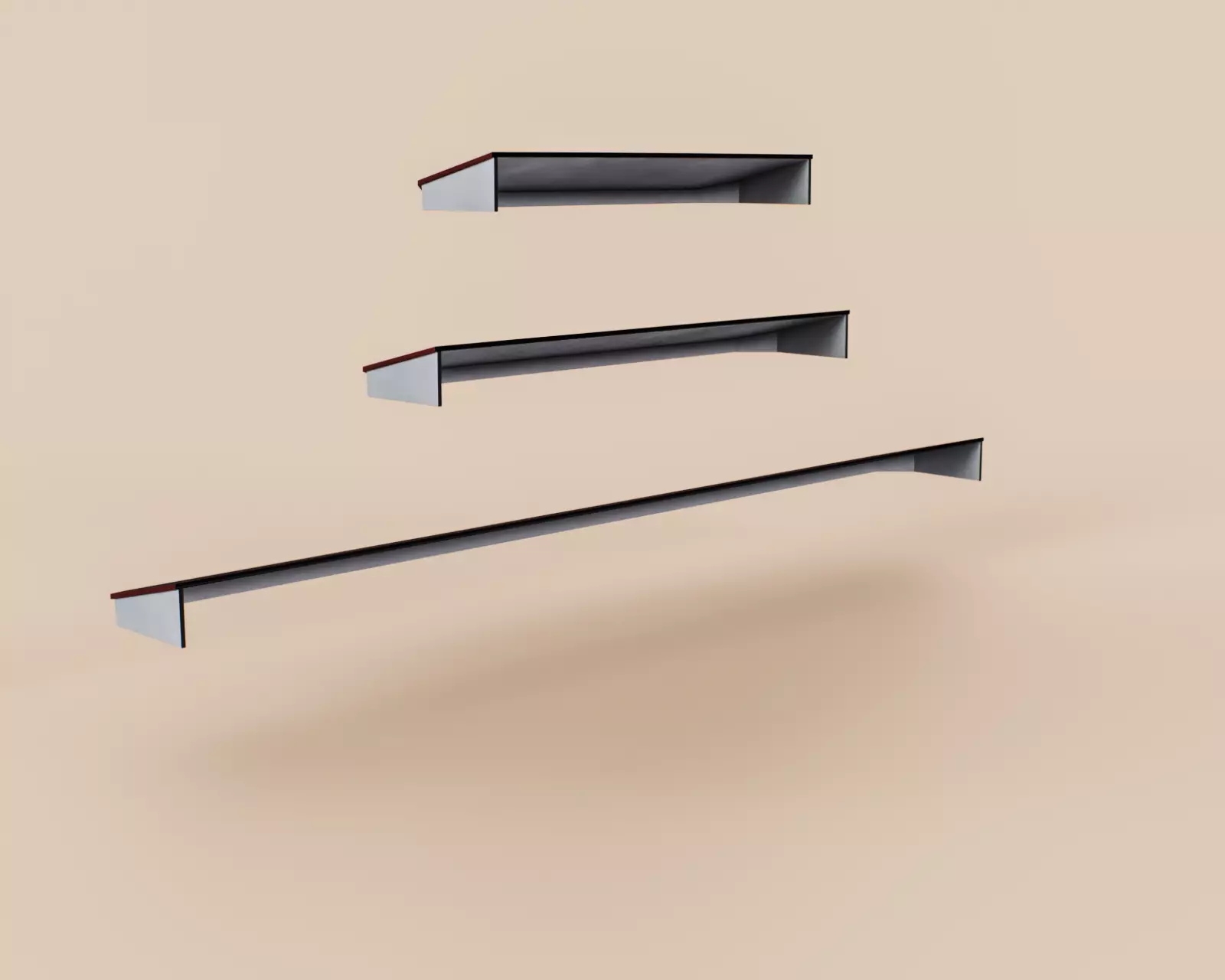 Exterior Awning Type F Set of 3 Low-poly 3D model_8