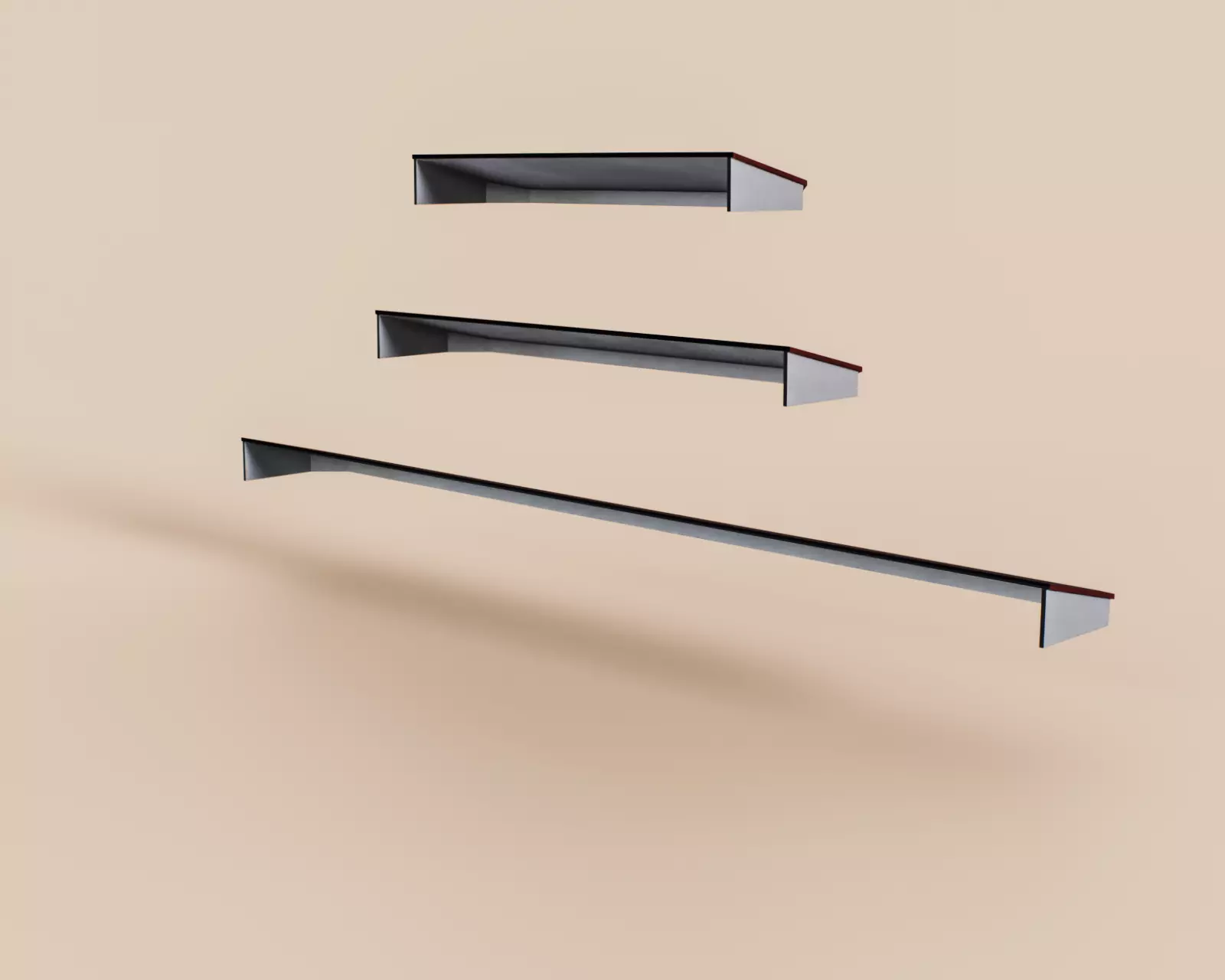 Exterior Awning Type F Set of 3 Low-poly 3D model_6