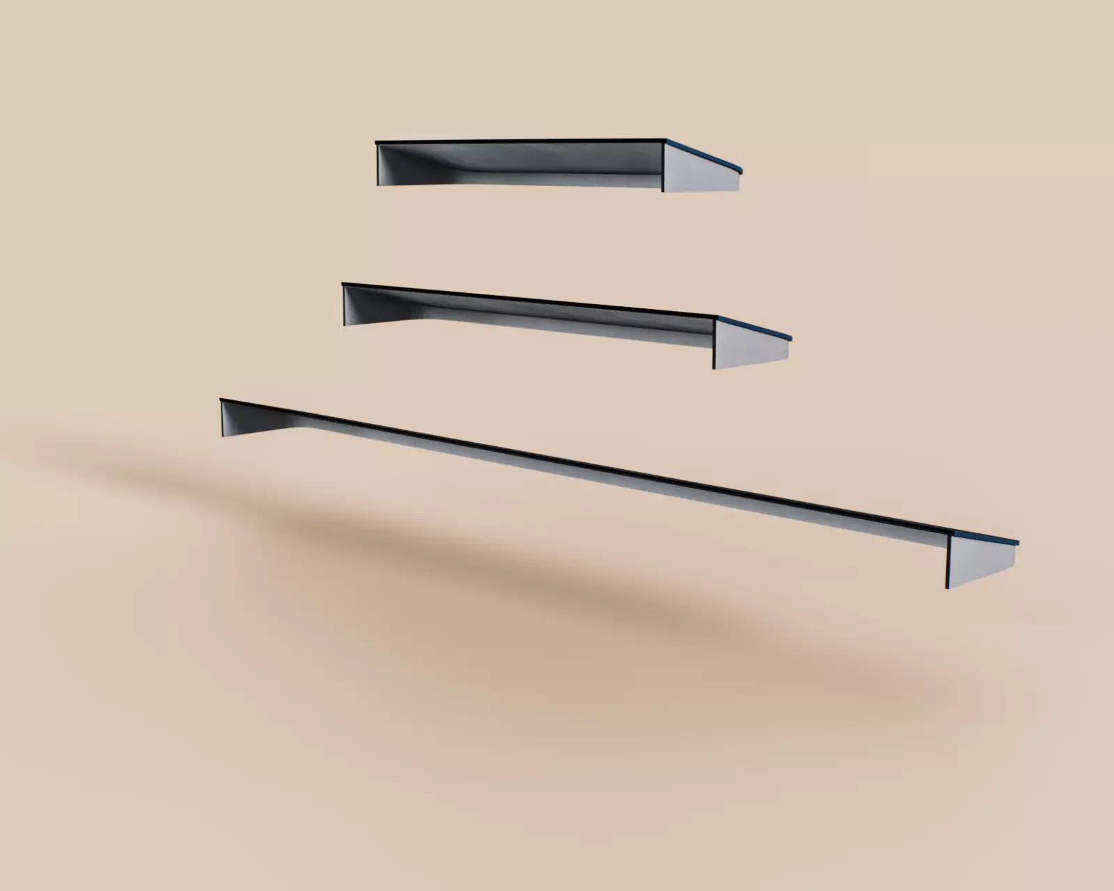 Exterior Awning Type G Set of 3 Low-poly 3D model_6