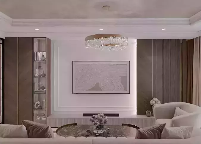 Neo Classic living room kitchen hall