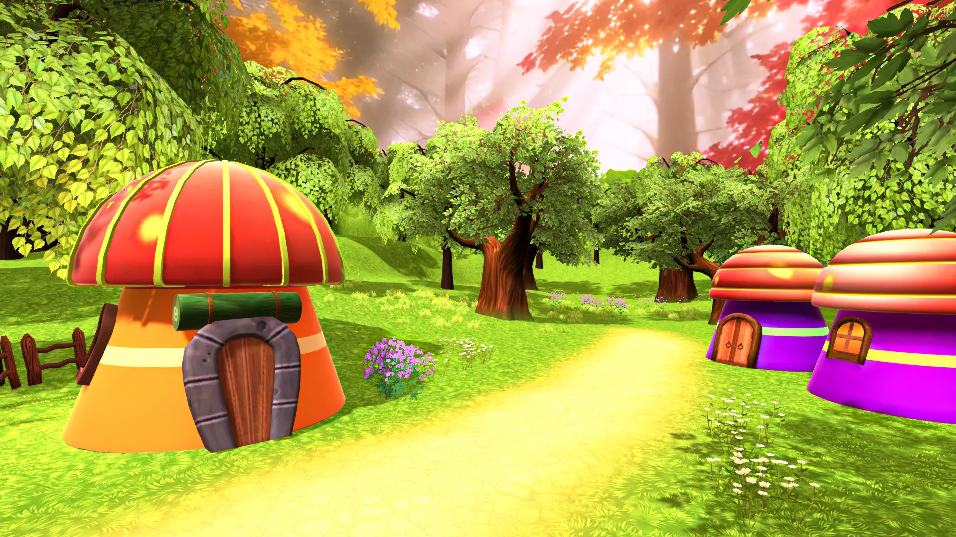 Mushrooms huts Low-poly 3D model_6