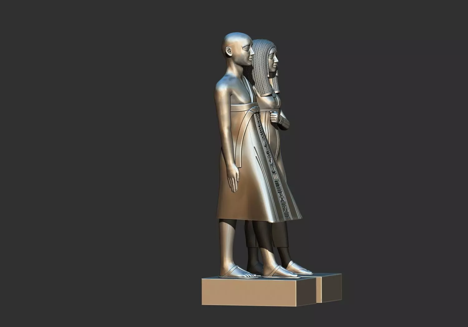 Egyptian  Priest Amenhotep and Wife Rana 3D Printable Model 3D print model_5