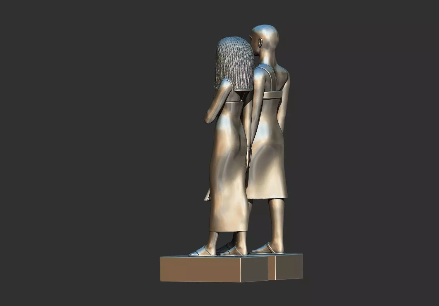 Egyptian  Priest Amenhotep and Wife Rana 3D Printable Model 3D print model_6