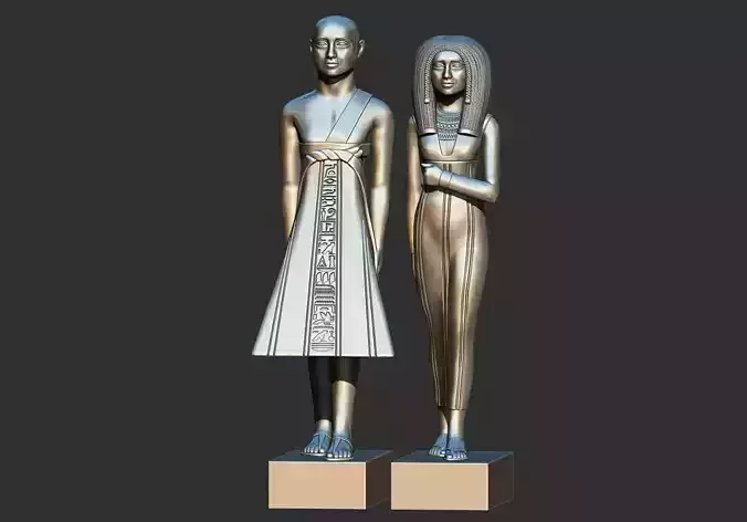 Egyptian  Priest Amenhotep and Wife Rana 3D Printable Model
