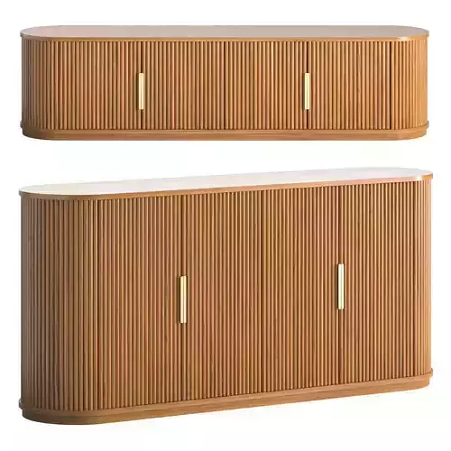 TV stand  chest of drawers Rolf Oval Solid Wood Media Console