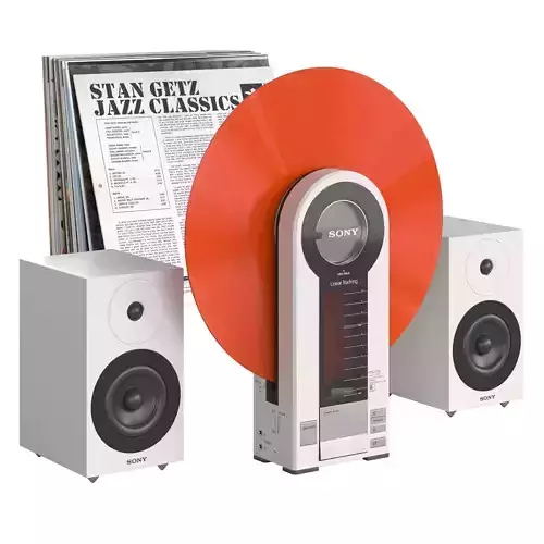 Vinyl Sony Turntable PS-F9speaker Sony SS-HW5 3D model