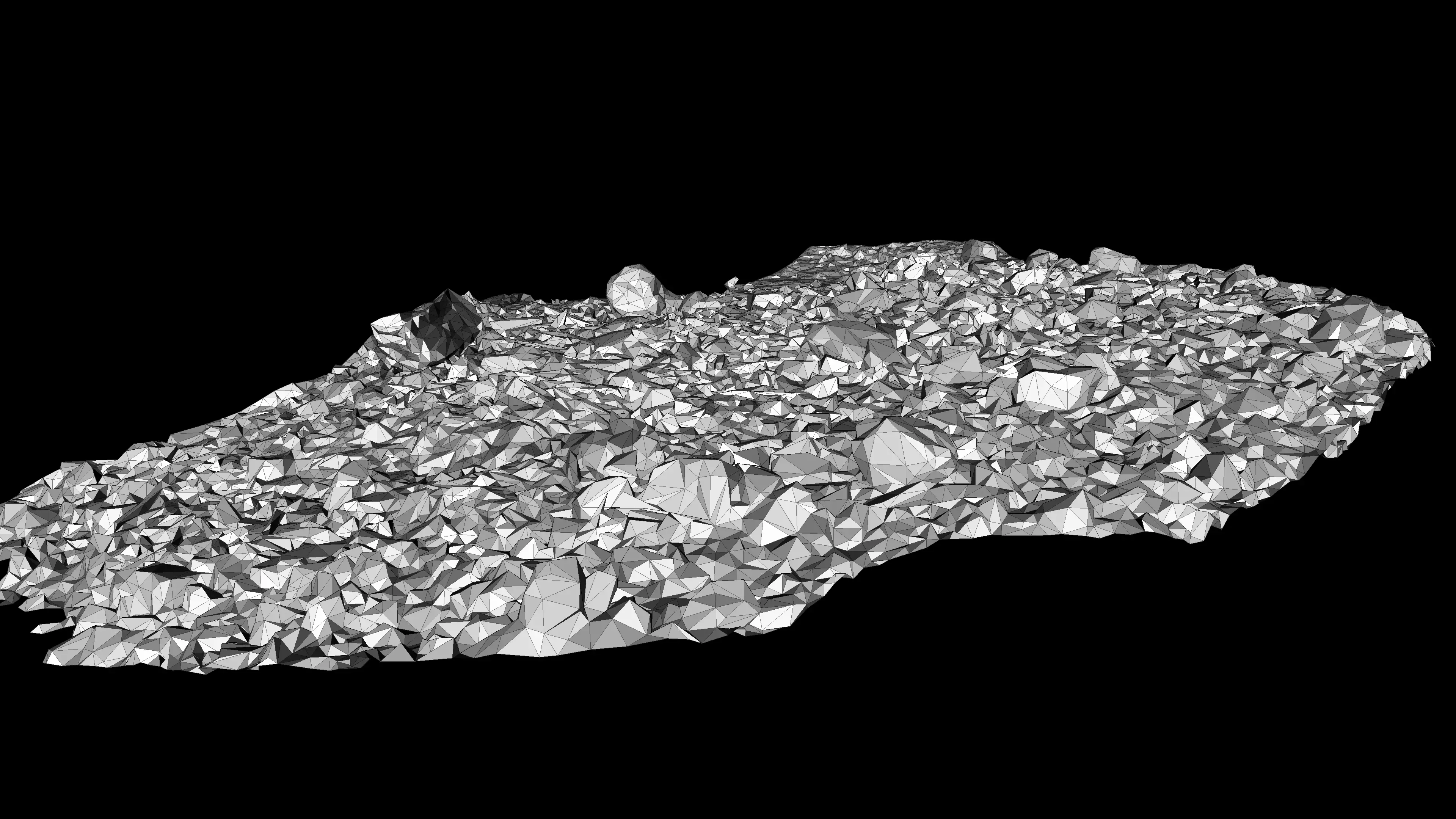 River bank with driftwood debris Low-poly 3D model_16