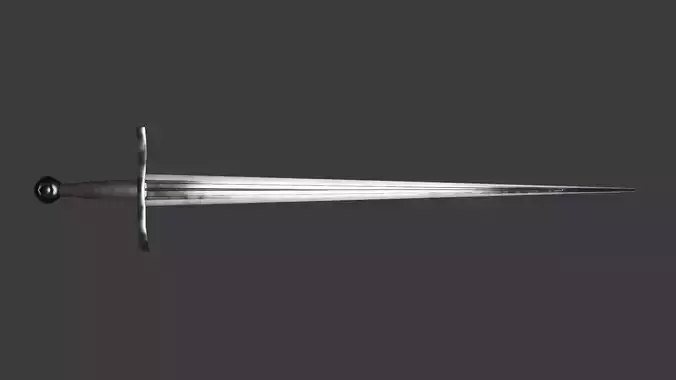 low-poly German sword 15th century Low-poly 3D model