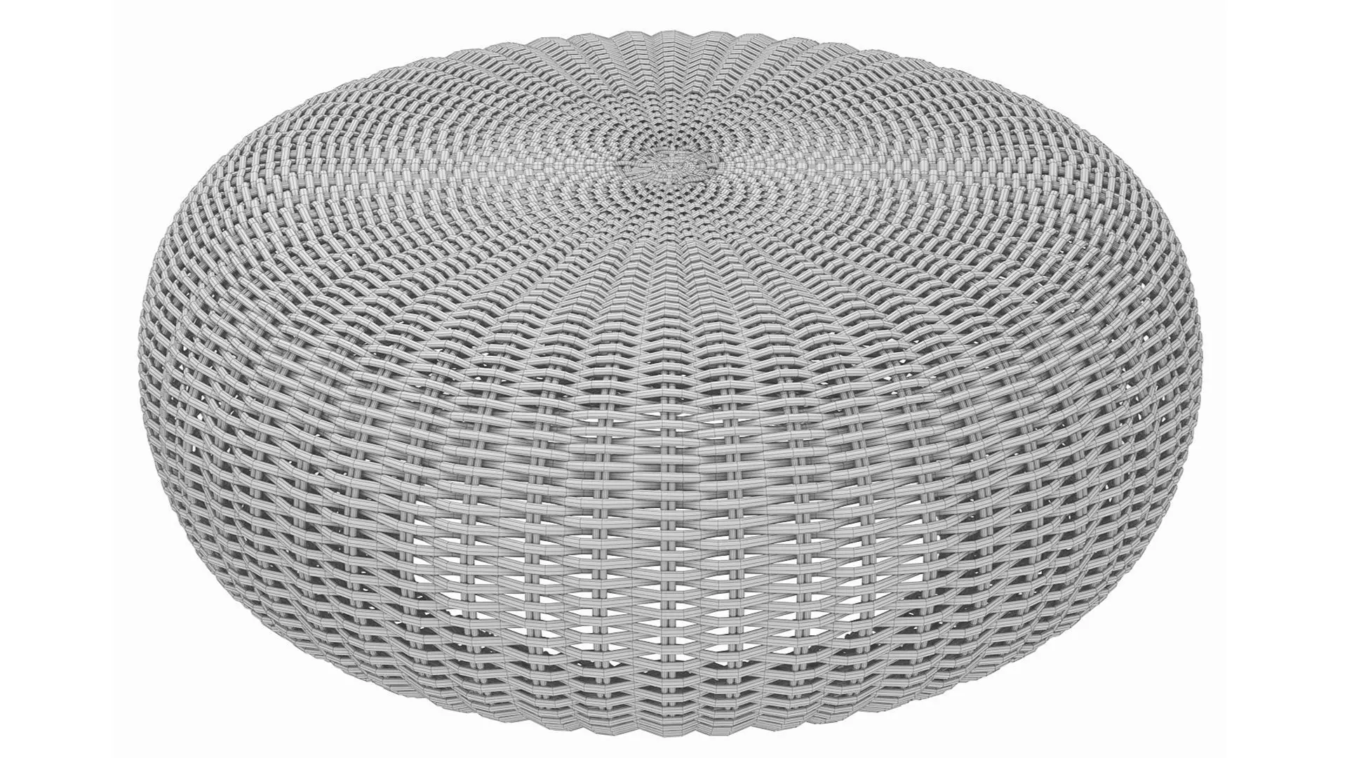 California beige round pouf 3D model_9