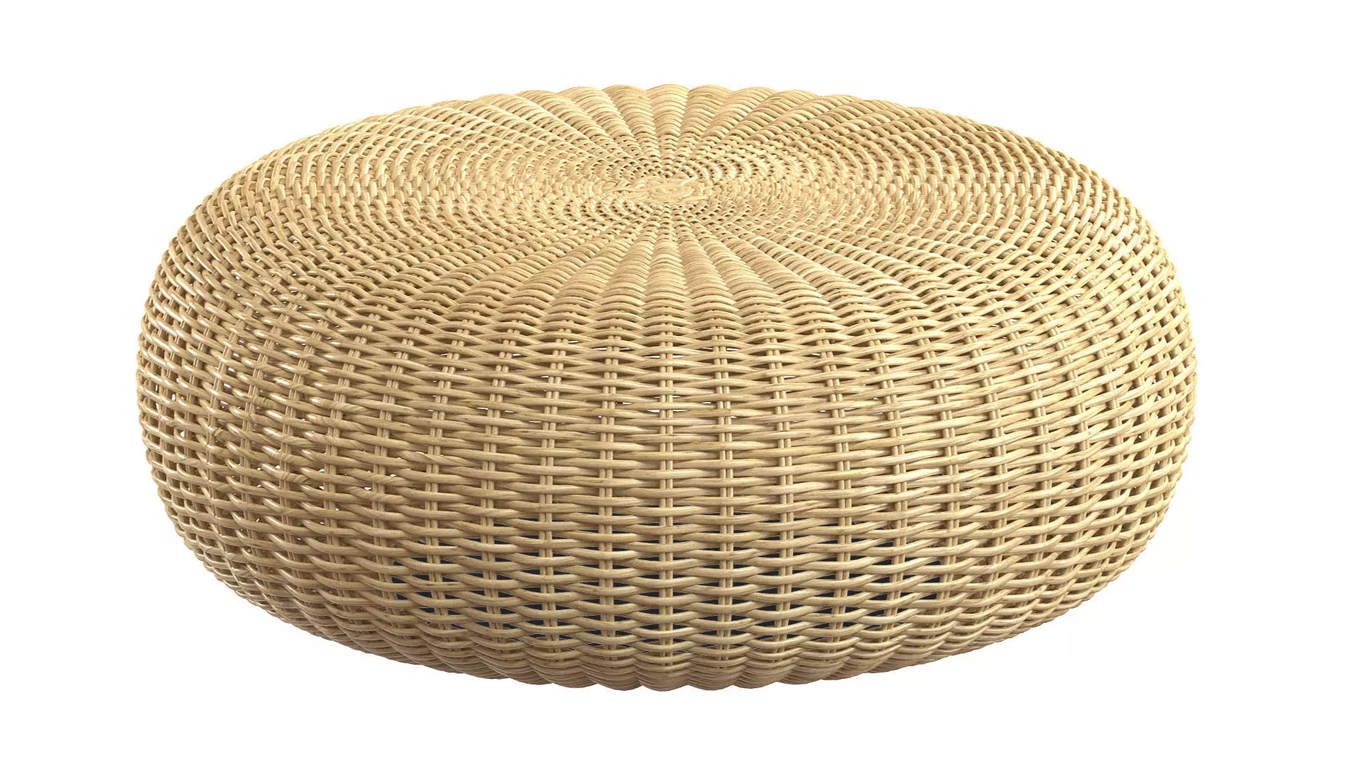 California beige round pouf 3D model_2