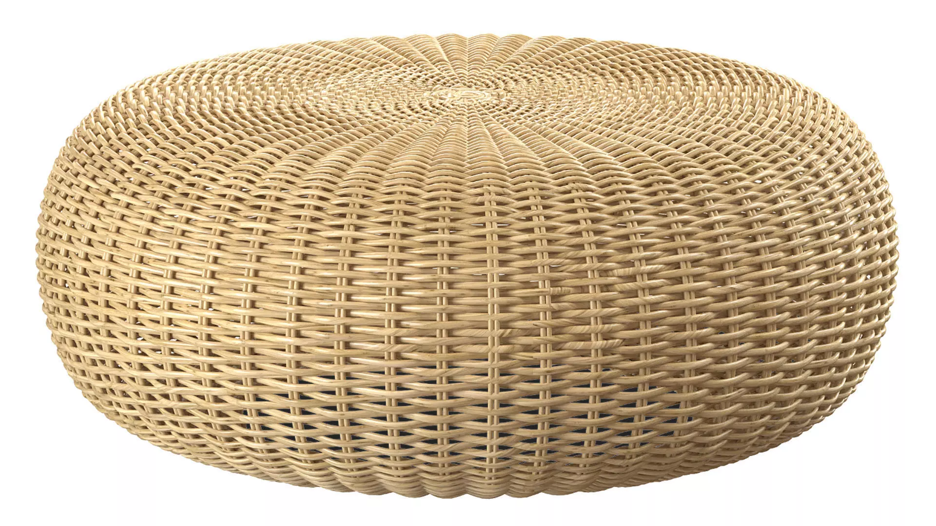 California beige round pouf 3D model_1