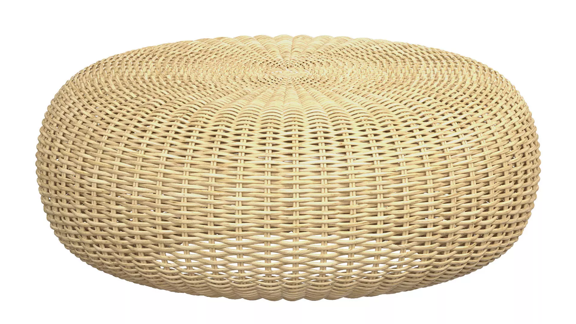 California beige round pouf 3D model_4