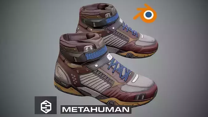 Sci-Fi Sneakers p01 Low-poly 3D model
