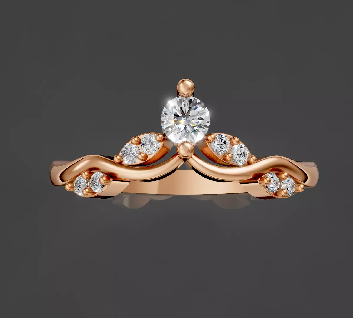 Crown Ring Luxury Iconic silver gold jewelry printable 3d model 3D print model_2