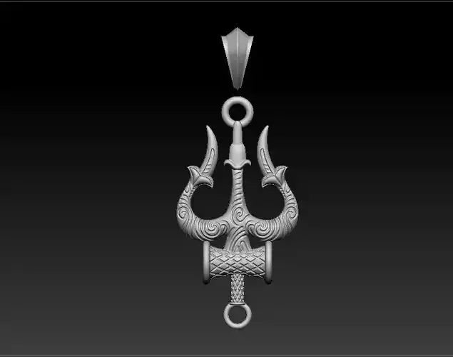 Trisul pendent 3D model 3D print model