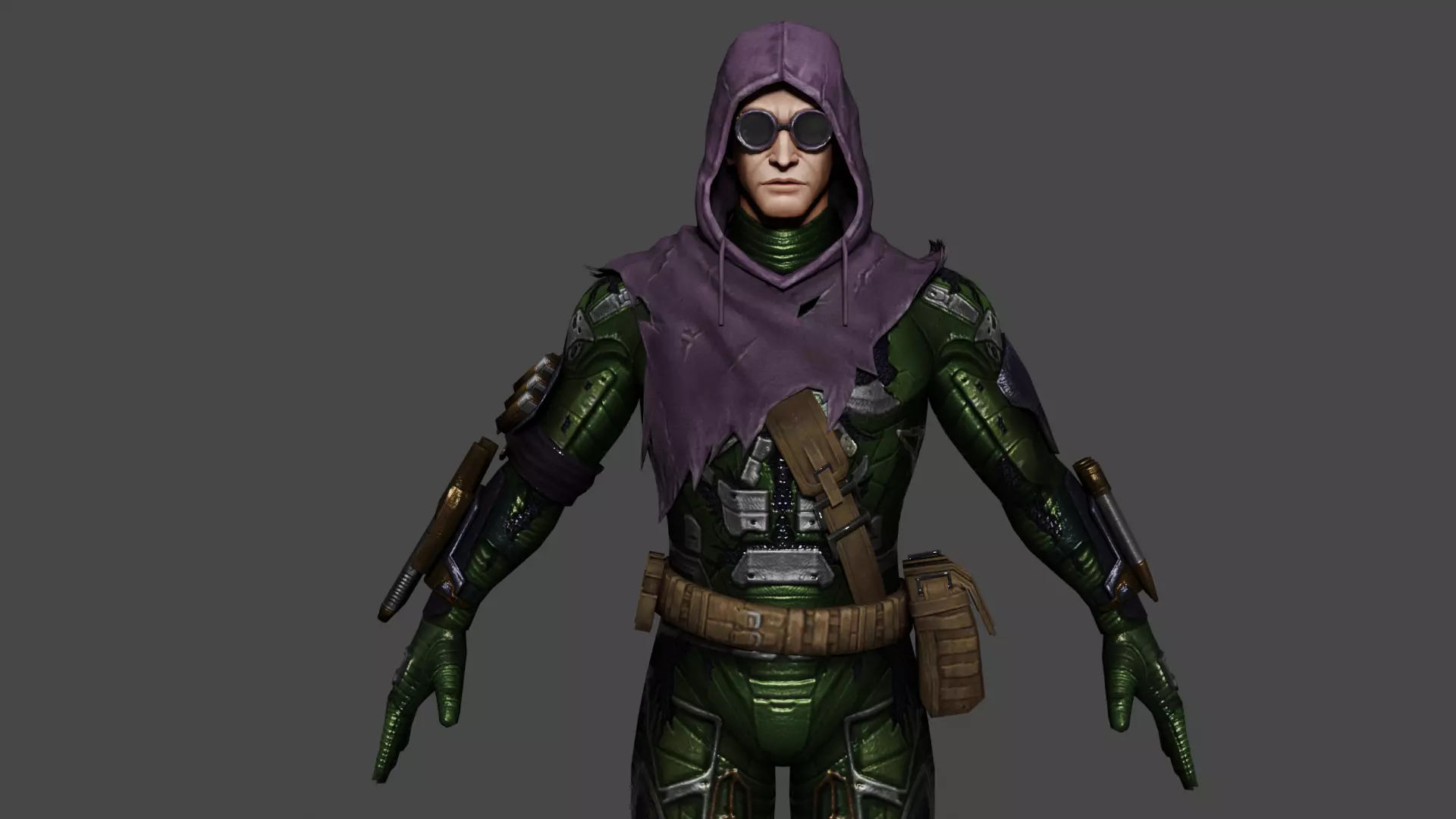 Green Goblin Low-poly 3D model_3