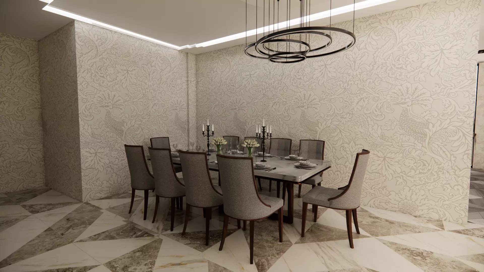 Modern villa 3D model_3