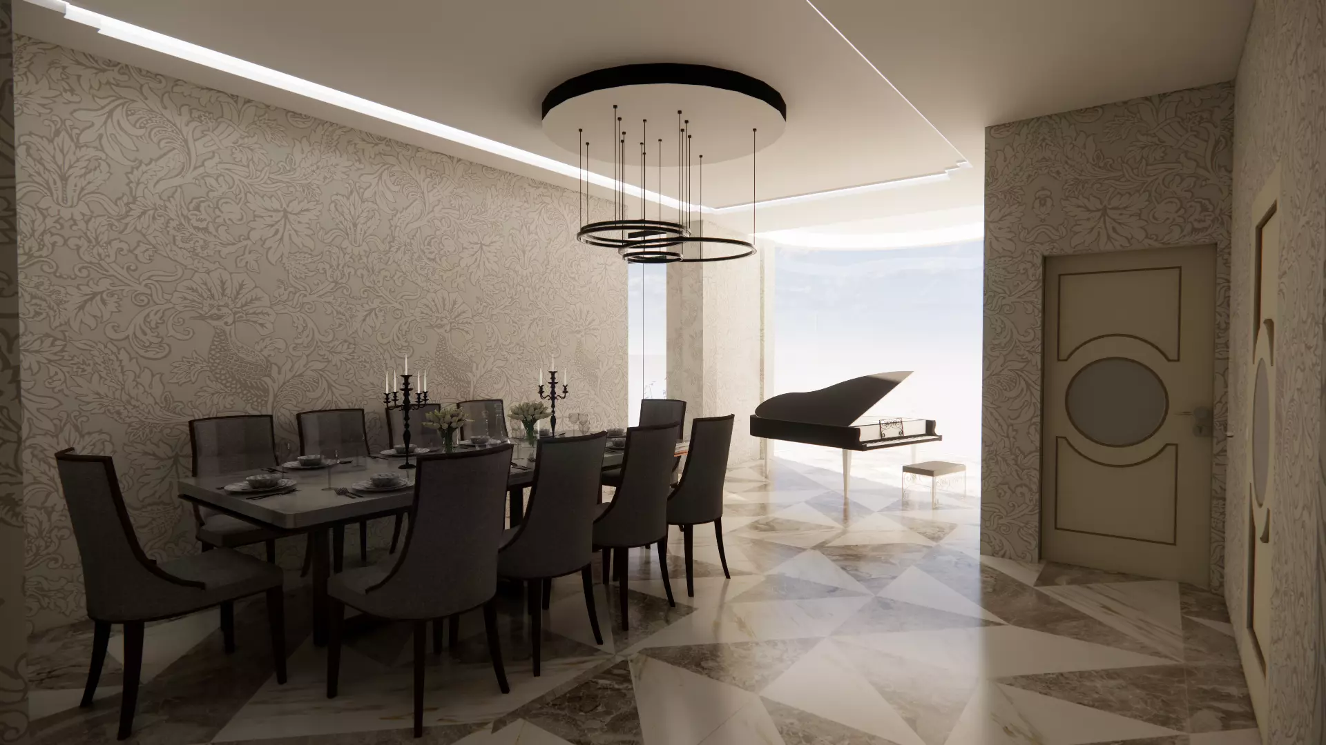 Modern villa 3D model_2