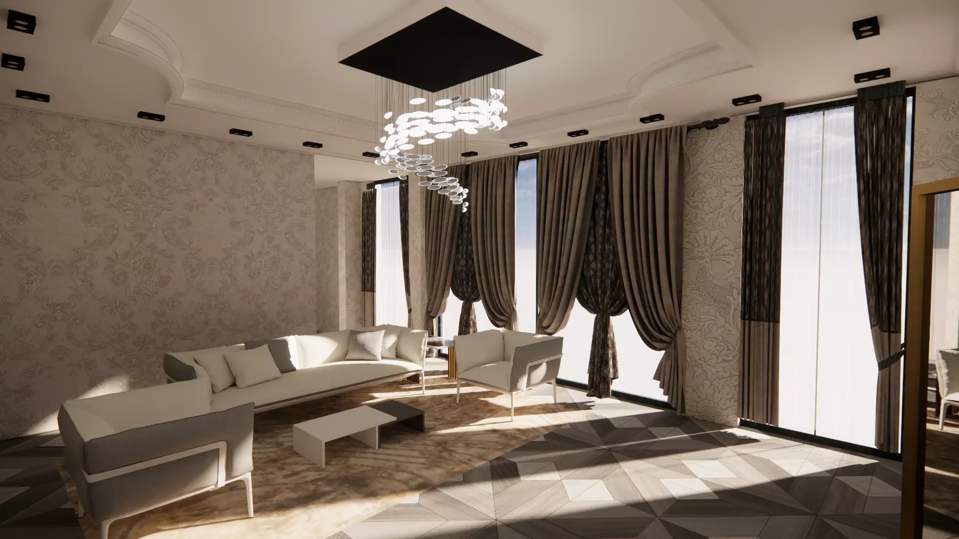 Modern villa 3D model_1