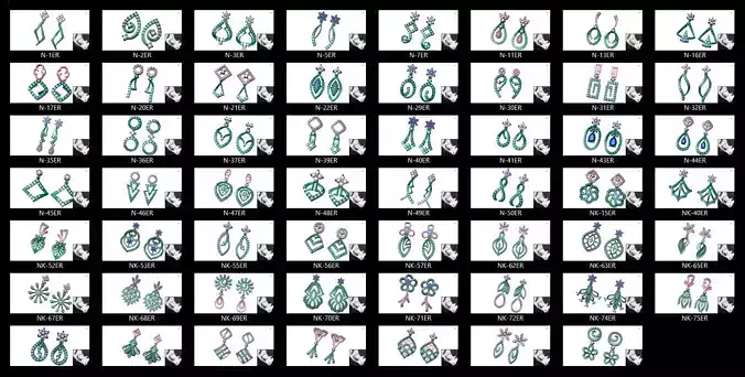 55 Pcs Two Tone Light Weight Trendy Earings