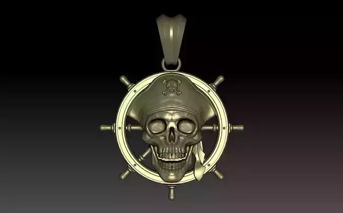 Pirate skull pendant 3D print model