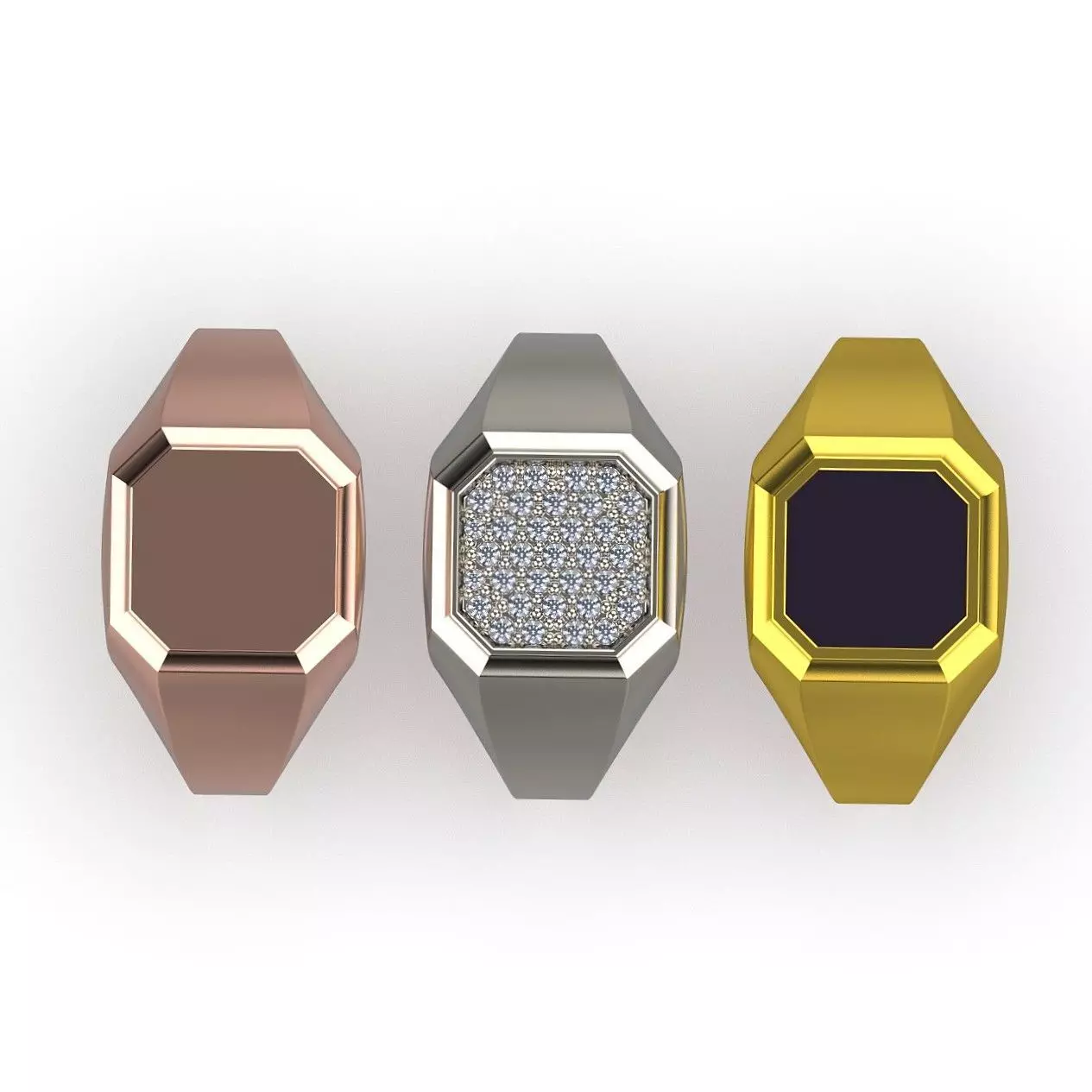 Signet Ring Collection 3D print model_11