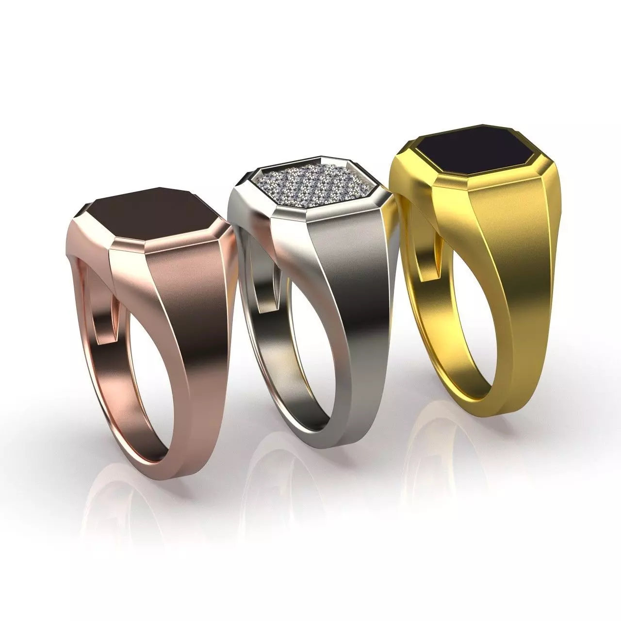 Signet Ring Collection 3D print model_9