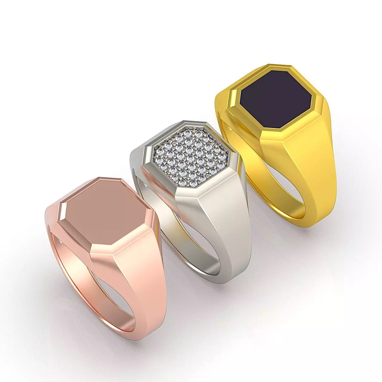 Signet Ring Collection 3D print model_6