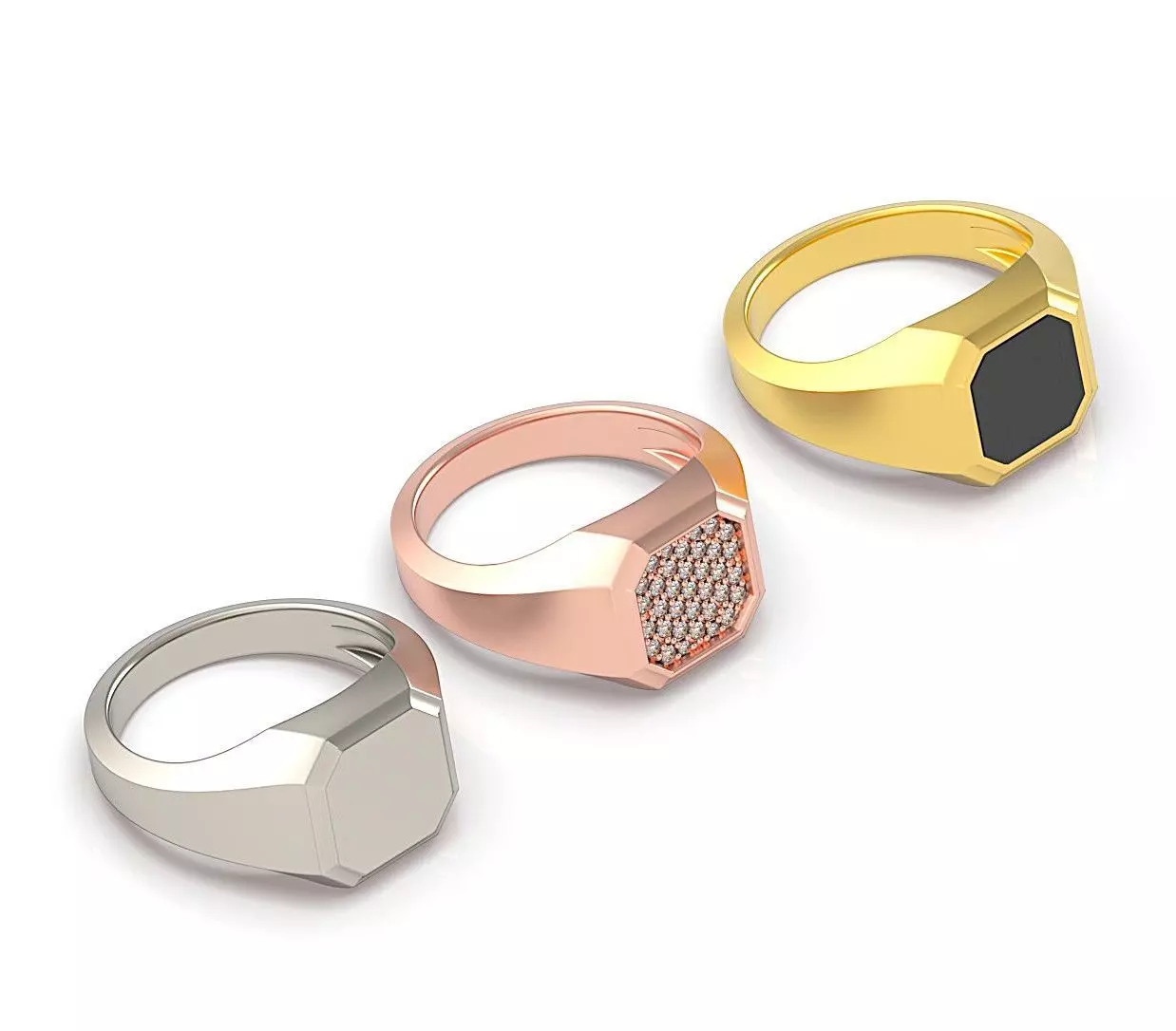 Signet Ring Collection 3D print model_3