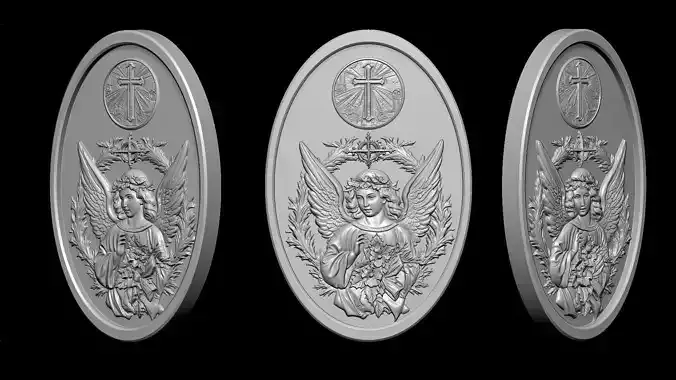 Angel Medallion 3D print model