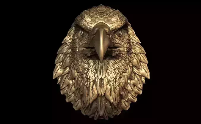 Eagle Head Medal 3D Model