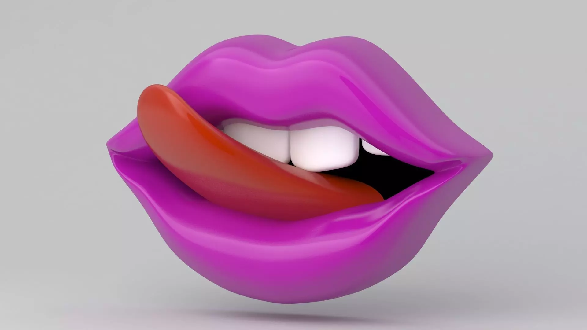 pink Tongue Licking 3D model_2
