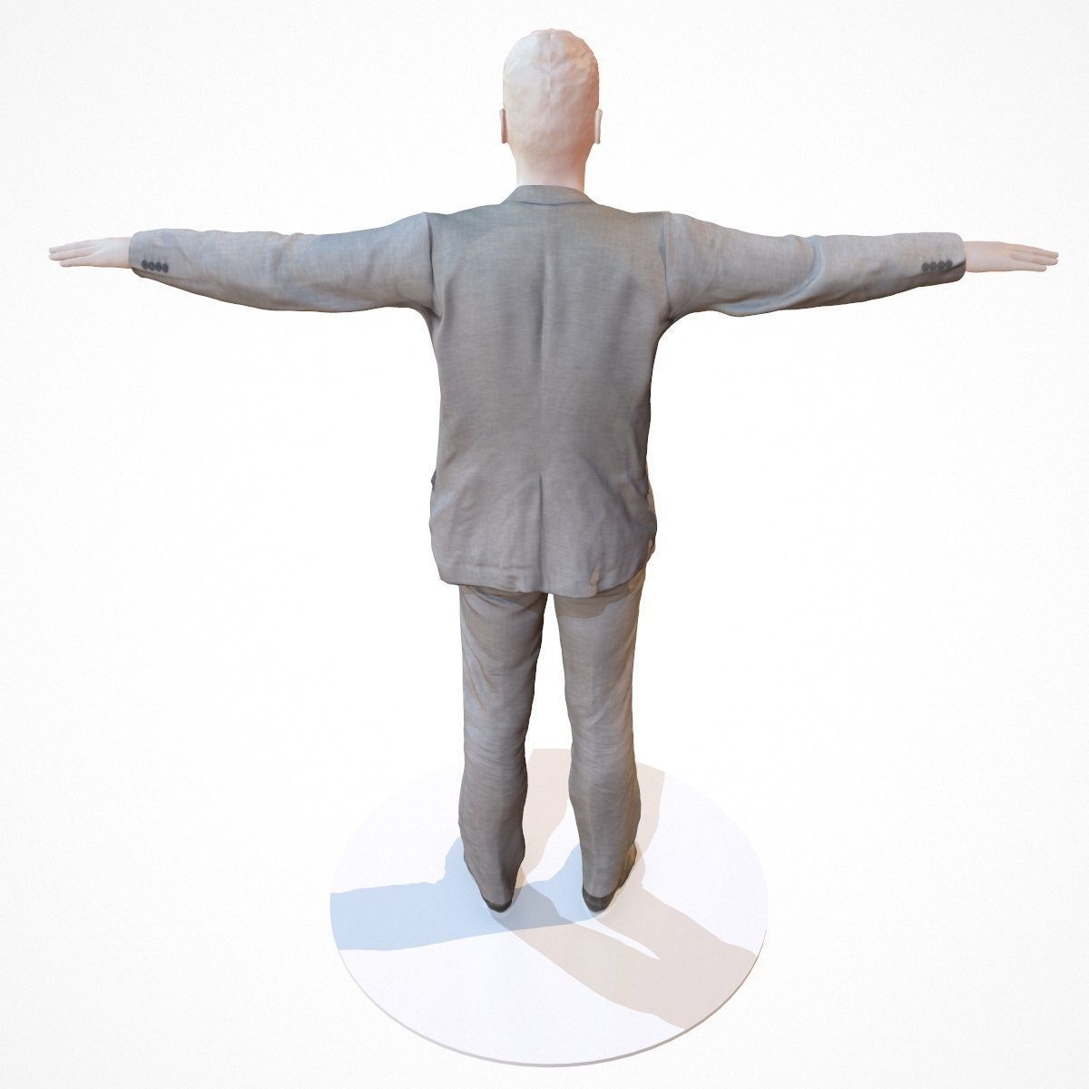 Male Costume Outfit Business Low-poly 3D model_1
