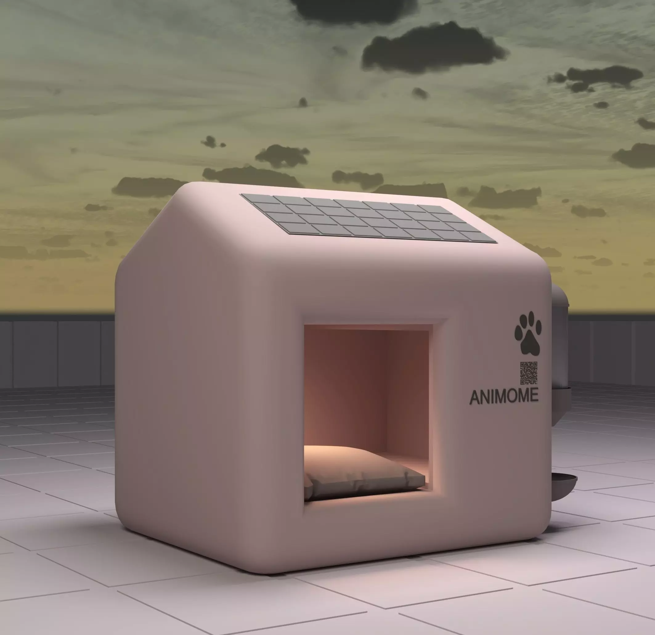 Smart Solar-Powered Animal Shelter 3D model_1
