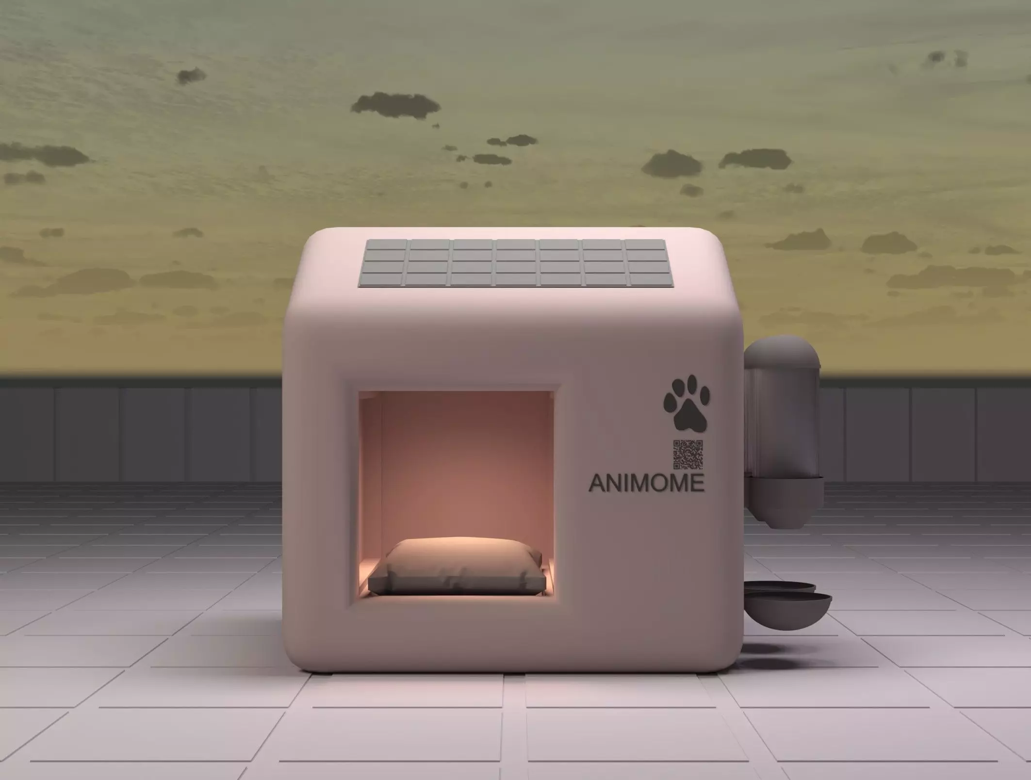 Smart Solar-Powered Animal Shelter 3D model_2