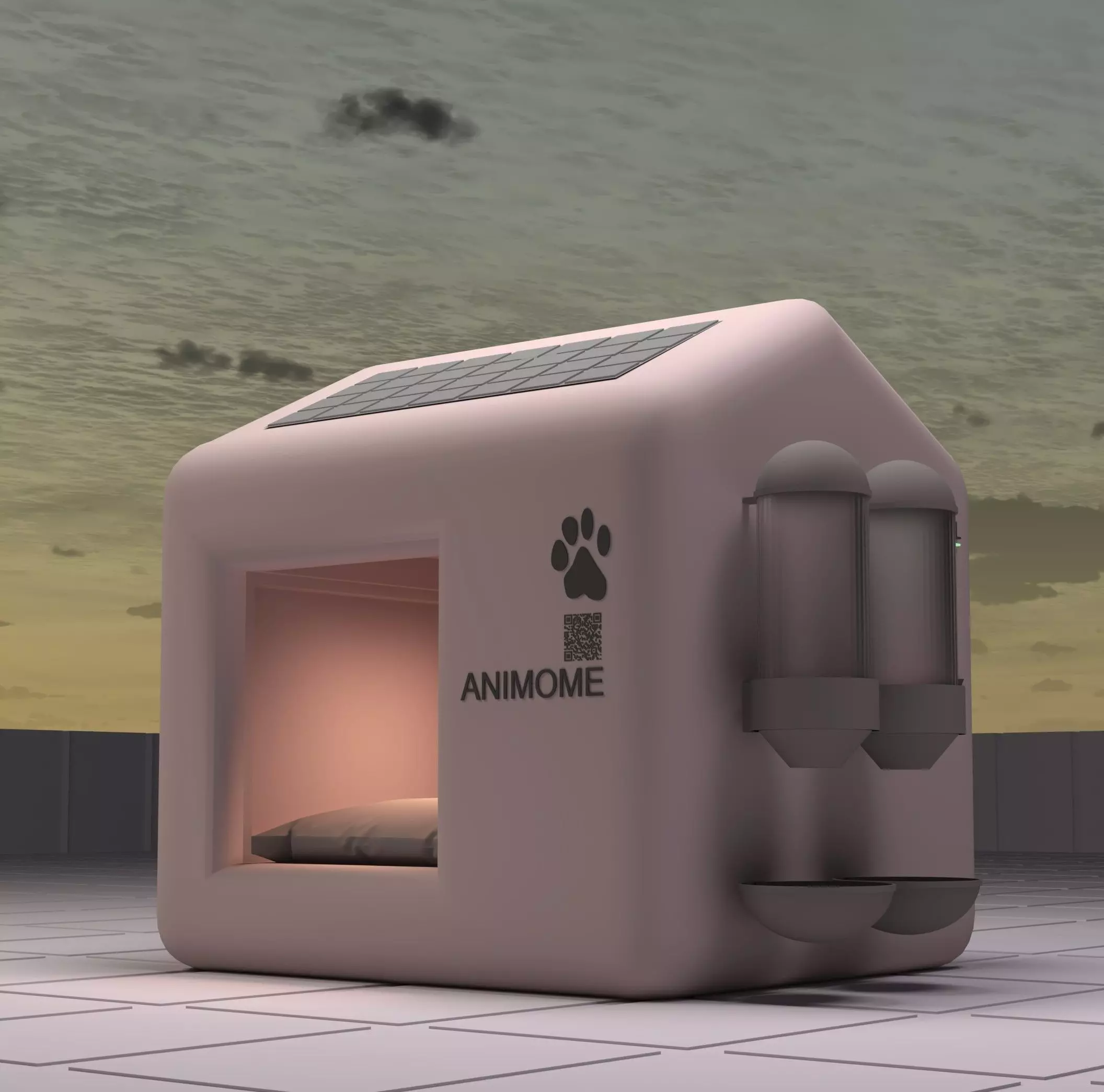 Smart Solar-Powered Animal Shelter 3D model_0