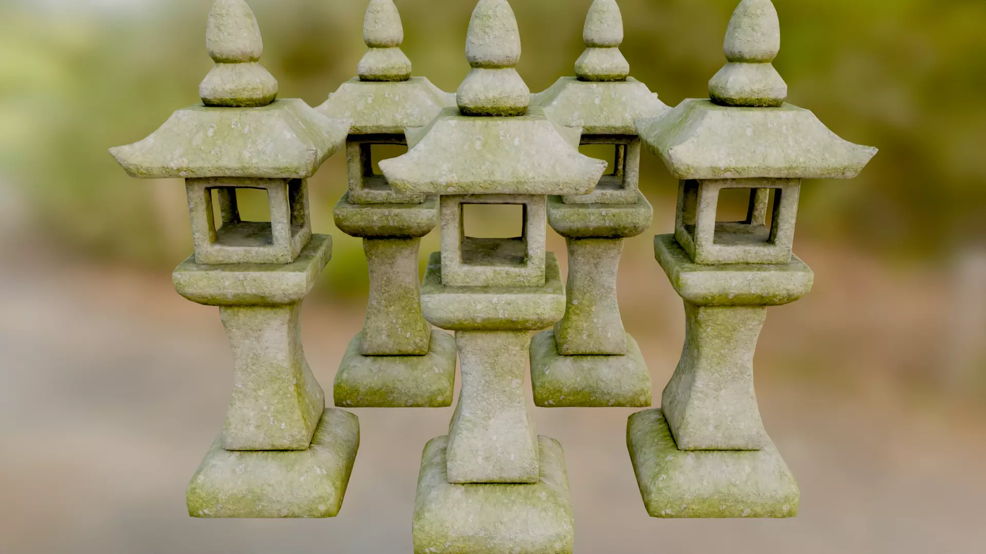 Japanese Stone Lantern - Kasuga-doro Low-poly 3D model