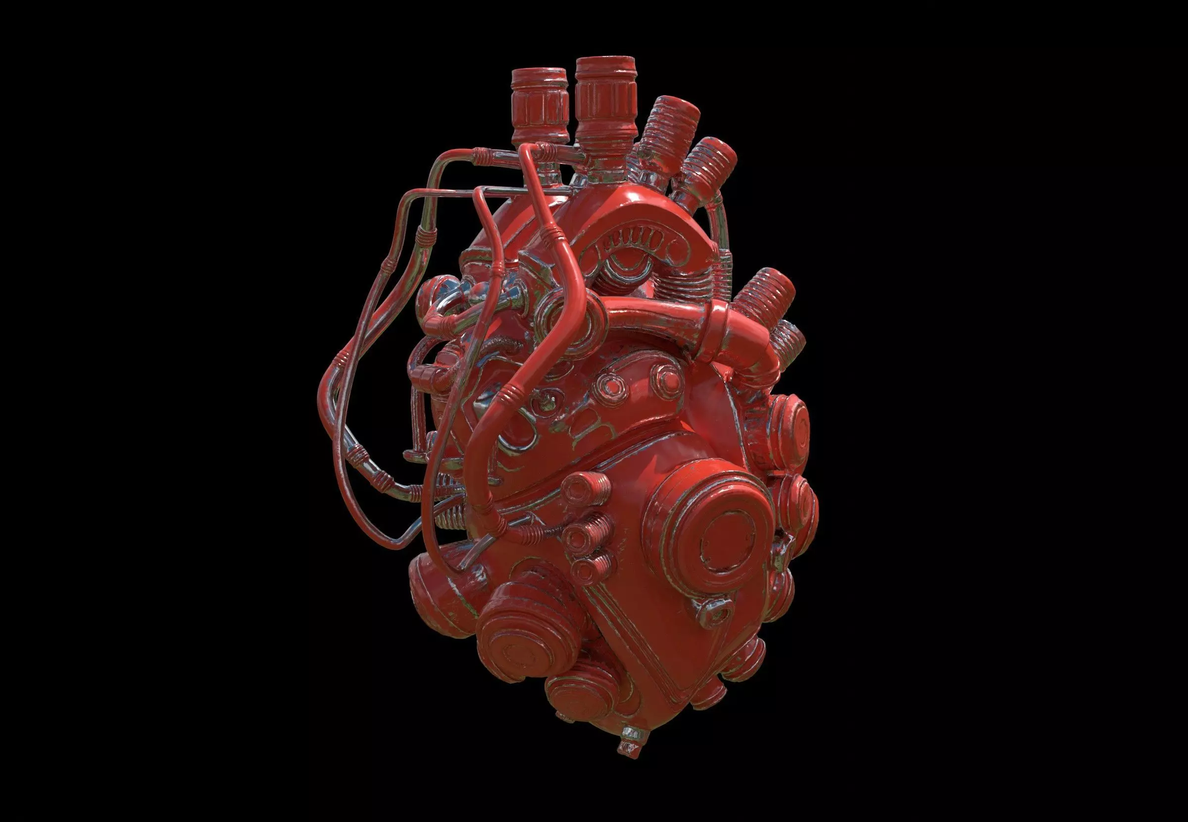 mechanical heart 3D model_3