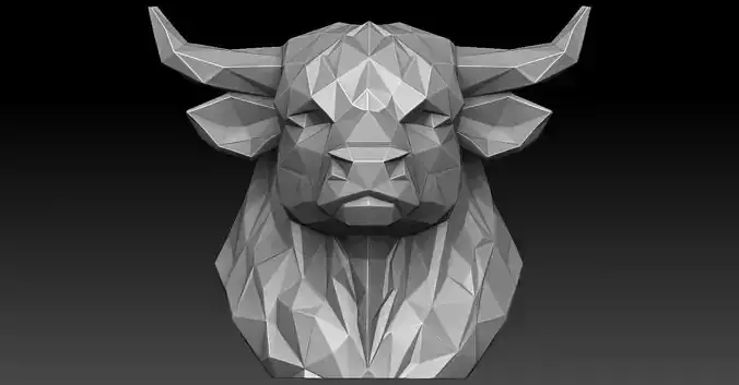 1 bull head CNC Relief Model 3D print model