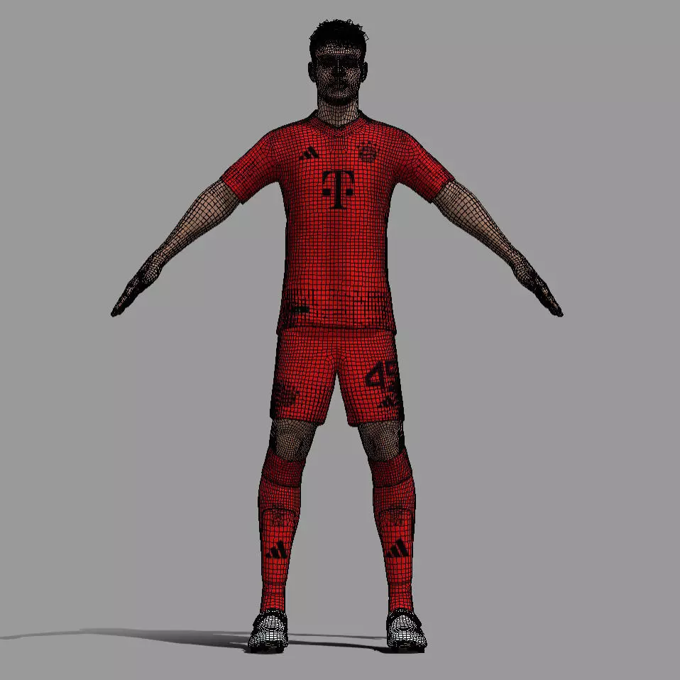 T-Pose Rigged Pavlovic Bayern Munich 24-25 3D model_5