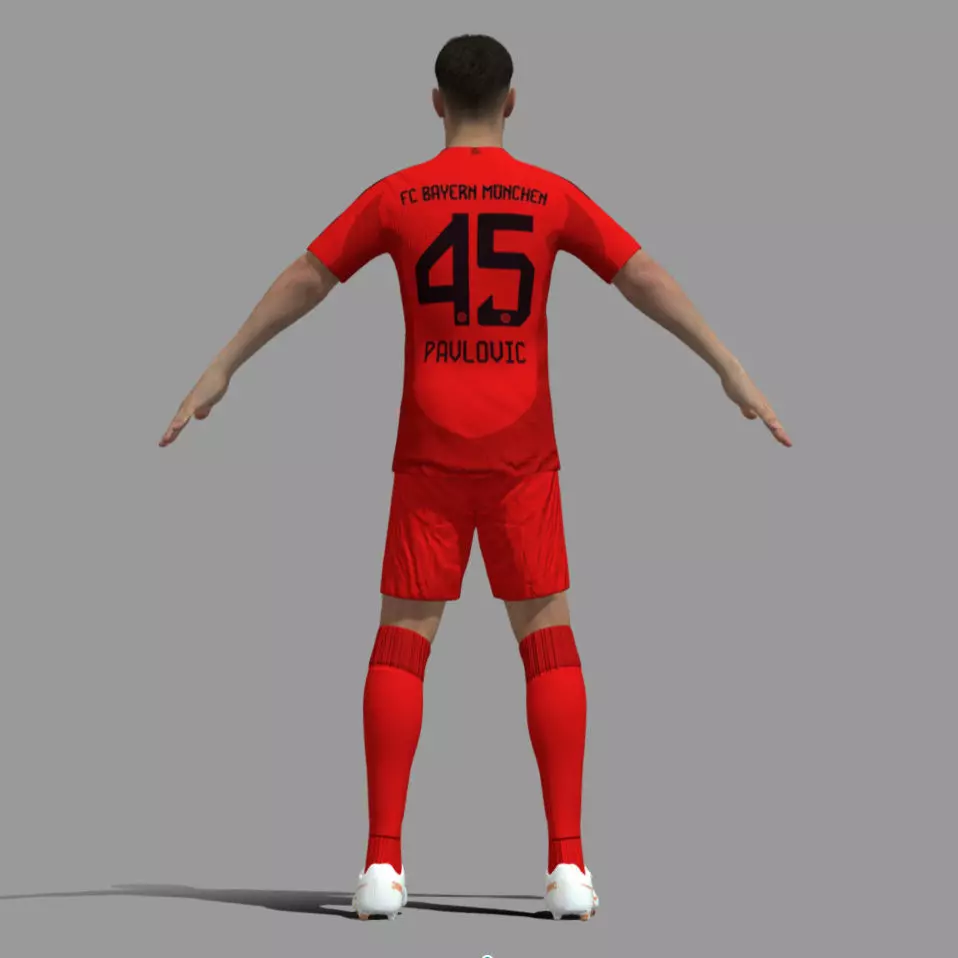 T-Pose Rigged Pavlovic Bayern Munich 24-25 3D model_2