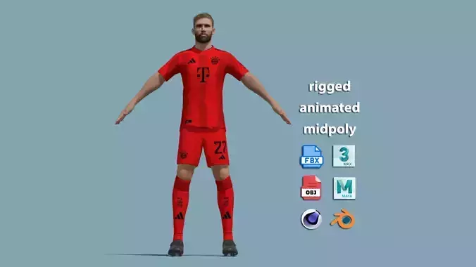 T-Pose Rigged Konrad Laimer Bayern Munich 24-25 3D model